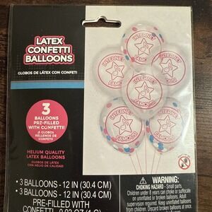 LOT OF 5 Internet Famous Confetti Latex Balloons‎ (6ct Each) New